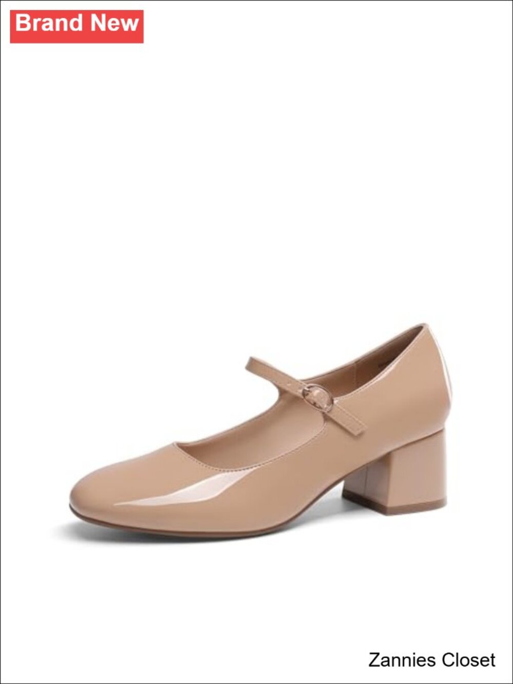 ✨ DREAM PAIRS Women's Mary Jane Low Chunky Heel Pumps Faux Leather